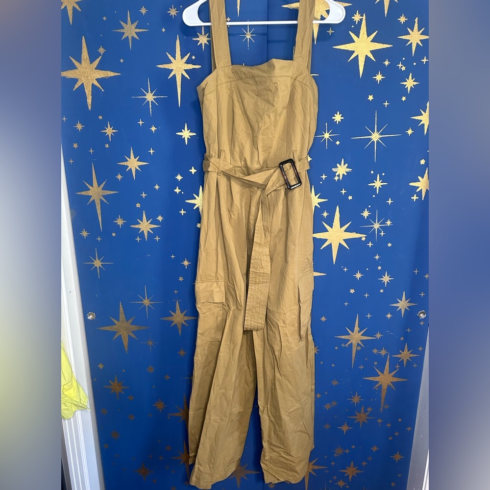 NWT Cider Cotton Mid Rise Utility Jumpsuit with Belted Waist L - Picture 7 of 12